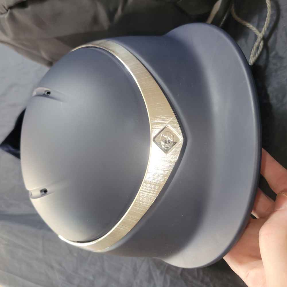 Stylish Gray Helmet with Silver Accent